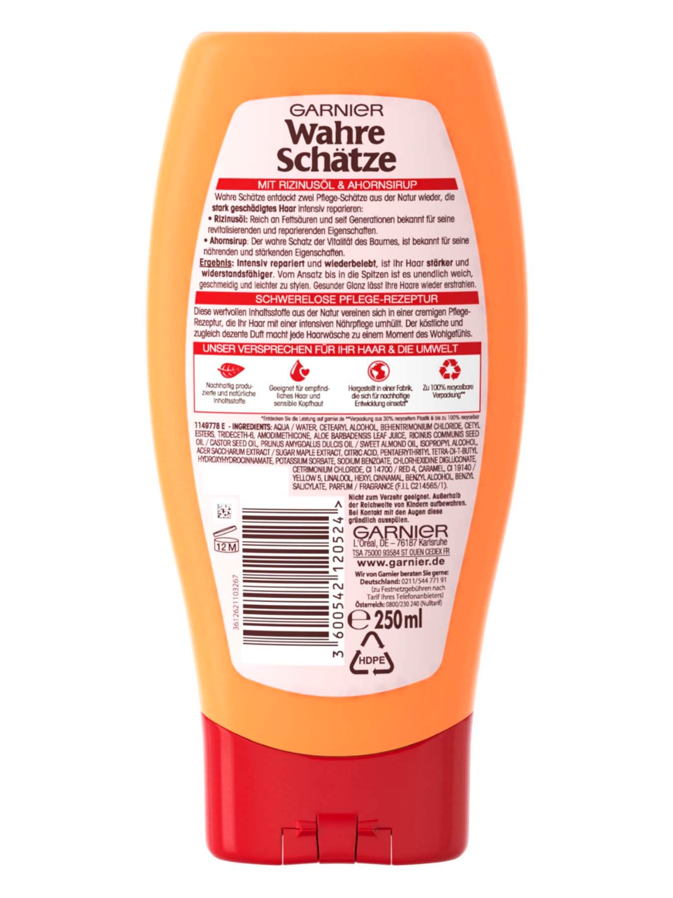 Intensiv-Reparierende-Spuelung-Wahre-Schaetze-Ahorn-Balsam-Rizinusoel-250ml-Rueck-Garnier-De-gross